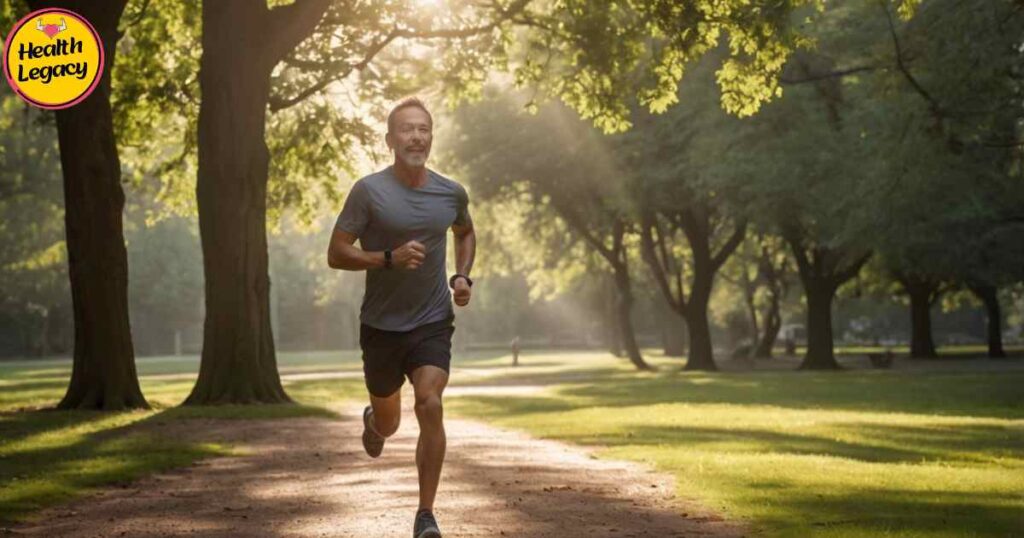 Man exercising for heart health