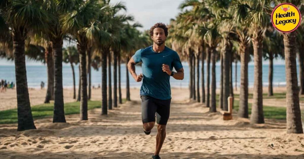 Runner in park for cardio weight loss workout"