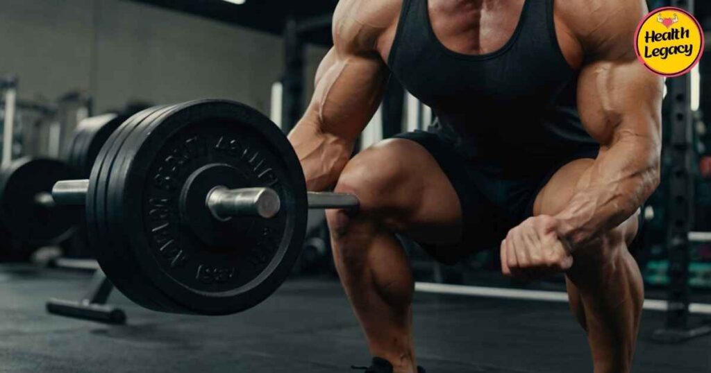 Person doing squats for strength training and weight loss"