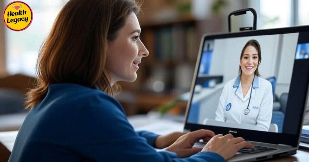 Woman consulting doctor via telehealth for abortion