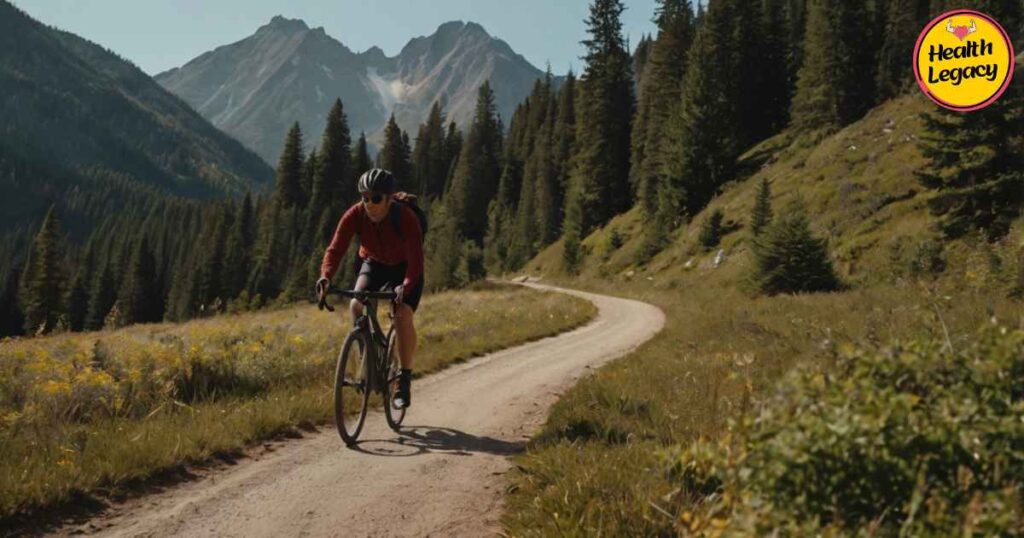 Cyclist on trail for fun weight loss workout