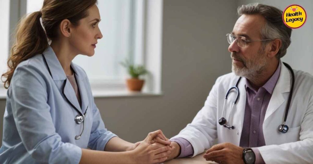 Doctor-patient discussion about HRT and breast cancer risk