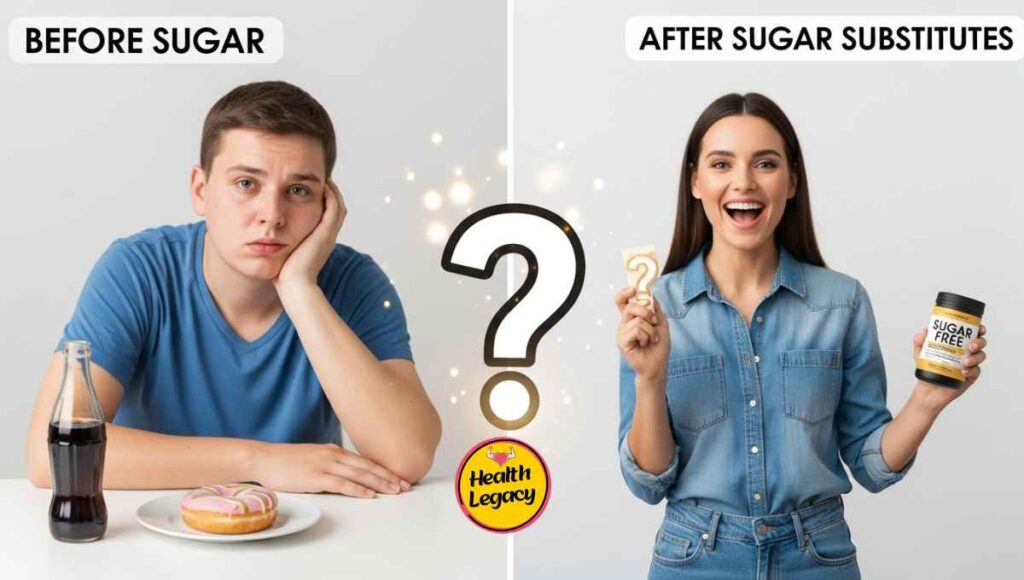 Before-and-after of sugar substitute use